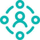 An icon image of a community representing the community-led category in the Enterprise Nation fund