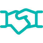 An icon image of a handshake representing the trusted category in the Enterprise Nation fund
