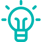 An icon image of a bulb representing the entrepreneurial category for the Enterprise Nation fund