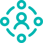 An icon image of a community representing the community-led category in the Enterprise Nation fund